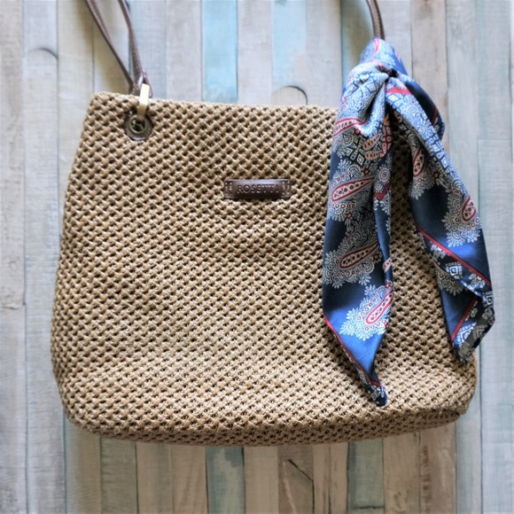 Rosetti Handbags - Rosetti Tan & Brown Woven Shoulder Summer Bag